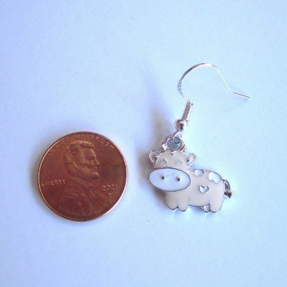 Pink Cow Earrings - Picture 2 of 2